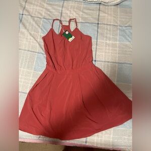 HALARA CoralSpaghetti Strap Midi Dress